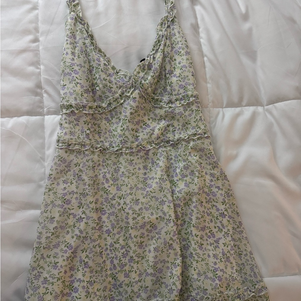 New With Tags Floral Ruffle Strap Dress